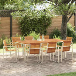 vidaXL Ensemble de salle à manger pour jardin 9 pcs