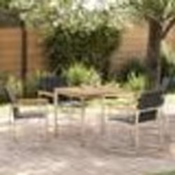 vidaXL Ensemble de jardin 5 pièces en acacia et acier inoxydable