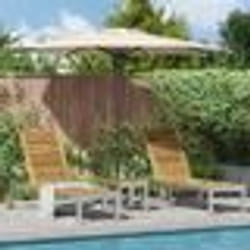 Transats vidaXL 2 pcs avec Table Bois Massif Acacia