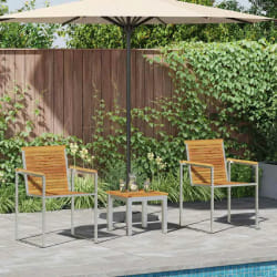 vidaXL Transat avec Chaises de Jardin 3 pcs en Bois Massif d'Acacia