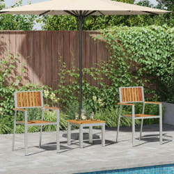 vidaXL Ensemble de salle à manger pour jardin avec coussin 3 pcs