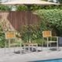 Ensemble de repas de jardin vidaXL 3 pièces en bois massif teck