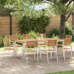 vidaXL Chaise de jardin 8 pcs Marron 56 x 54.5 x 87 cm Teck massif