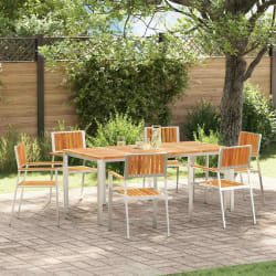 vidaXL Chaise de jardin 6 pcs Marron Bois d'acacia massif