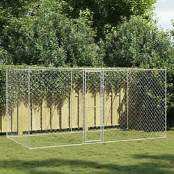Cage pour chien Argent 400 x 200 x 256 cm Acier galvanisé vidaXL