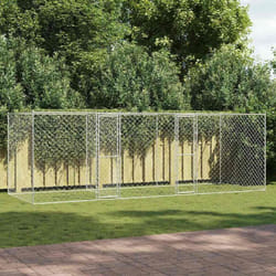 vidaXL Cage pour chien Argent 600 x 200 x 200 cm Acier galvanisé