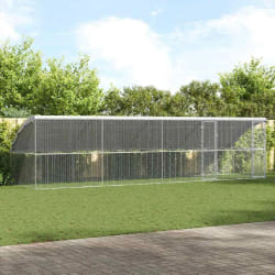 vidaXL Cage à poules Argent 800 x 200 x 198.5 cm Acier galvanisé