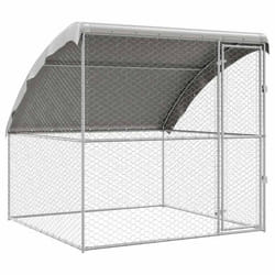 Chenil en acier pour chien - vidaXL - Argent métallique - 200x200x200 cm - Résistant aux intempéries