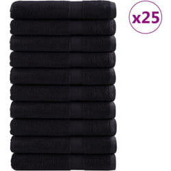 Vidaxl - Gants de Toilette 25 pcs Noir 100 x 200 cm Coton