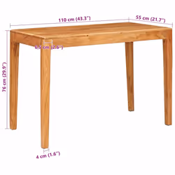 Table De Salle À Manger Marron 110 X 55 X 76 Cm Vidaxl - Vue supplémentaire 2