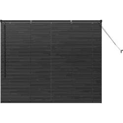 Store de Fenêtre avec des rideaux Noir Aluminium Vidaxl