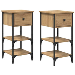 Cabinet de Chevet 2 pcs chêne artisanal 34 x 36 x 70 cm Vidaxl