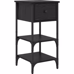 Regarde le cabinet de chevet vidaXL en chêne noir, un super ajout à ta chambre qui allie pratique et style. Ce cabinet de che ...