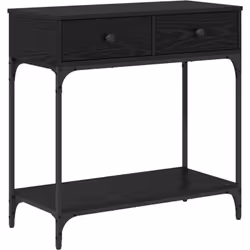 Regarde la table console vidaXL en chêne noir. Cette pièce stylée combine un super savoir-faire avec un look minimaliste, idé ...