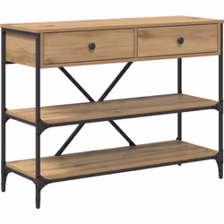 Apporte une touche stylée à ton espace avec la table console vidaXL, faite en bois d'ingénierie et métal – solide et tendance ...