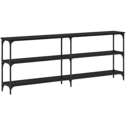 Table console avec étagère Chêne noir 200 x 29 x 75 cm Vidaxl