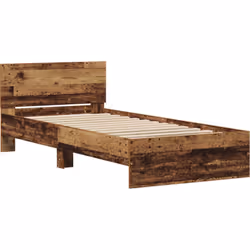 Ce cadre de lit simple au style rustique s'adapte parfaitement aux chambres modernes et traditionnelles. Fait en bois naturel ...