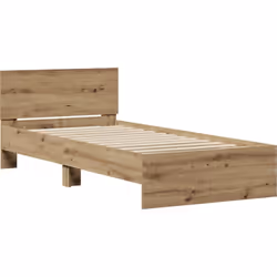 Découvre le cadre de lit simple vidaXL en chêne clair. Il a un look moderne et élégant qui allie praticité et style dans ta c ...