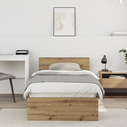 vidaXL Cadre de lit sans matelas avec tête de lit en chêne artisan 75x190 cm 871661