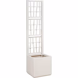 Cette jardinière carrée blanche fait 140 cm de haut, conçue pour embellir tes espaces extérieurs tout en mettant en valeur te ...