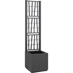 Pot de jardin gris foncé avec treillis - 36x36x140 cm vidaXL