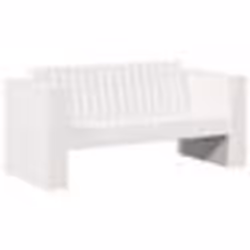 vidaXL Canapé de jardin 2 places 134x60x62 cm blanc en bois massif de pin