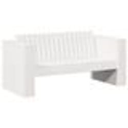 vidaXL Canapé de jardin 2 places 134x60x62 cm blanc en bois massif de pin