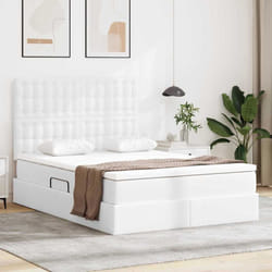 Lit De Rangement Blanc Pur 140 X 190 Cm Cuir Synthétique Vidaxl