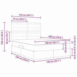 Lit De Rangement Blanc Pur 140 X 190 Cm Cuir Synthétique Vidaxl - Vue supplémentaire 2