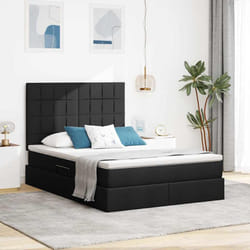 Lit Avec Rangement Et Matelas Noir 140 X 190 Cm Polyester Vidaxl