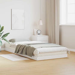 vidaXL Cadre de lit surélevé Blanc 90 x 220 cm Pin massif 869749