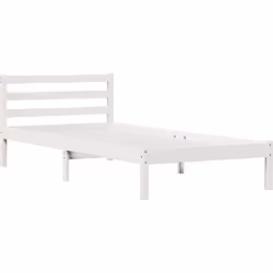 Ce lit en bois blanc minimaliste est un super ajout à n’importe quelle chambre, réunissant confort et style sans effort. Fabr ...