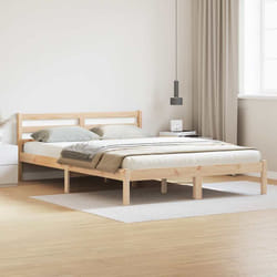 Cadre De Lit Marron 210 X 160 Cm Bois Massif En Pin Vidaxl
