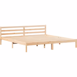 Ce cadre de lit double en pin massif dégage une vibe propre et minimaliste, qui s'associe facilement avec différents styles d ...