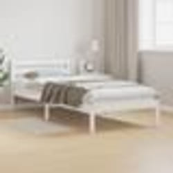 Lit vidaXL avec tête de lit Blanc 90x220 cm en Bois de Pin massif 869777