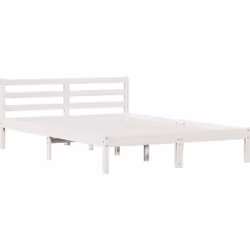 Ce cadre de lit queen size a un style minimaliste et une construction solide. La finition blanche s'accorde parfaitement avec ...