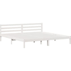 Vidaxl - Lit avec Tête de Lit Blanc 200x220 cm en Bois Massif Pin