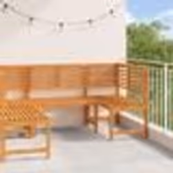 Set de banc de jardin 3 pièces en bois massif d'acacia vidaXL