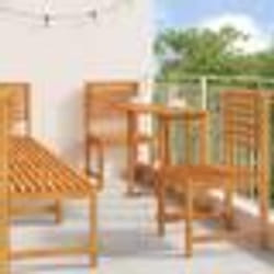 Ensemble de repas de jardin 6 pièces en acacia massif
