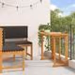 Ensemble de jardin 2 pièces avec coussins en bois d'acacia