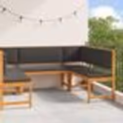 Ensemble de mobilier de jardin 5 pièces avec coussins en acacia