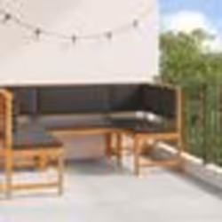 Set de jardin 3 pièces avec coussins en acacia massif