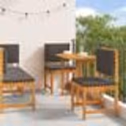 Set de salle à manger de jardin 5 pièces avec coussins en bois d'acacia