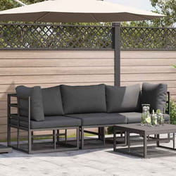 vidaXL Mobilier de jardin 3 Pièce Noir et anthracite Métal Ensemble de salon dextérieur mobilier de jardin moderne42008024