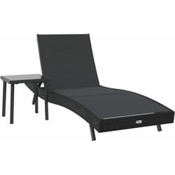 Vidaxl - Transat Avec Table 2 Pcs Noir 40 X 40 X 40.5 Cm Polyrotin