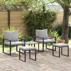Vidaxl - Ensemble De Canapé De Jardin 4 Pcs Noir 61 X 72,5 X 71 Cm Acier