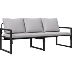 Banc de jardin Noir 61 x 72.5 x 71 cm Acier vidaXL