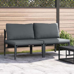 Canapé de jardin - VIDAXL - Banquette 2 pcs - Anthracite - Acier revêtu - Modulable 80 x 80 x 71 cm