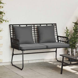 Vidaxl - Banc De Jardin Noir, Anthracite Rattan Synthétique, Acier