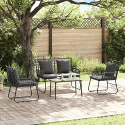 vidaXL Ensemble de salle à manger pour jardin 3 pcs Noir et anthracite